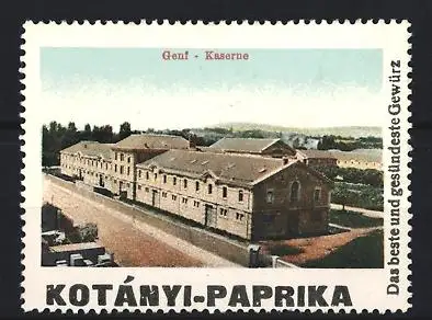 Reklamemarke Genf, Kotányi-Paprika, Gewürz, Kaserne