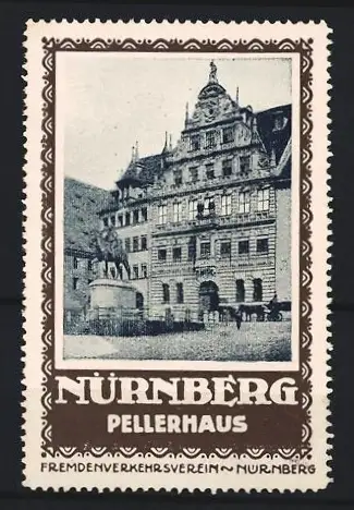 Reklamemarke Nürnberg, Fremdenverkehrsverein, Pellerhaus, Gebäudeansicht