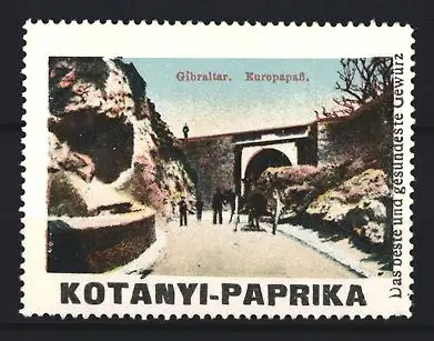 Reklamemarke Gibraltar, Kotanyi-Paprika, Gewürz, Europapass