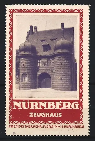 Reklamemarke Nürnberg, Fremdenverkehrsverein, Zeughaus, historisches Gebäude