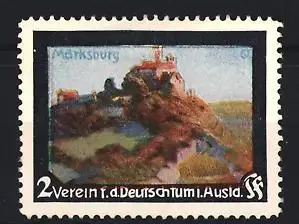 Reklamemarke Marksburg, Verein f.d. Deutschtum i. Ausl., Burgansicht