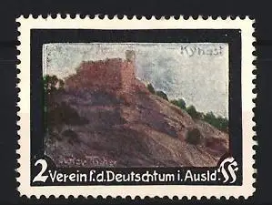Reklamemarke Kynast, Verein f.d. Deutschtum i. Ausland, Burgruine