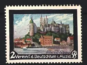 Reklamemarke Albrechtsburg, Verein f.d. Deutschtum i. Ausland, Burgansicht