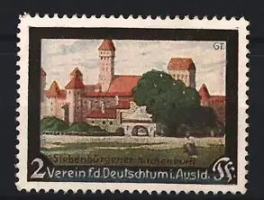 Reklamemarke Siebenbürgen, Verein für das Deutschtum im Ausland, Siebenbürger Kirchenburg, Burgansicht