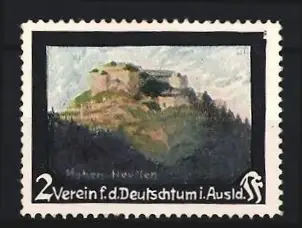 Reklamemarke Hohenwerfen, Verein f. d. Deutschtum i. Ausland, Burgansicht