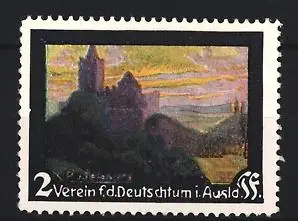 Reklamemarke Rudelsburg, Verein für das Deutschtum im Ausland, Burgansicht