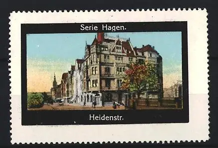 Reklamemarke Hagen, Heidenstr., Gebäudeansicht
