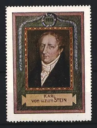 Reklamemarke Karl von und zum Stein, Freiherr vom Stein, Porträt