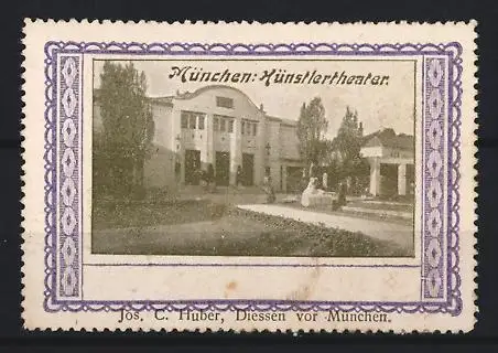 Reklamemarke München, Künstler-Theater, Gebäudeansicht
