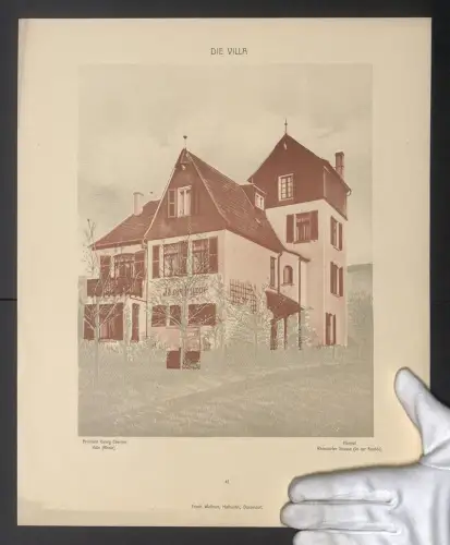 Fotografie Lichtdruck Friedrich Wolfrum, Düsseldorf, Ansicht Honnef, Villa In der Bredde, Rhöndorfer Strasse, 40 x 32cm