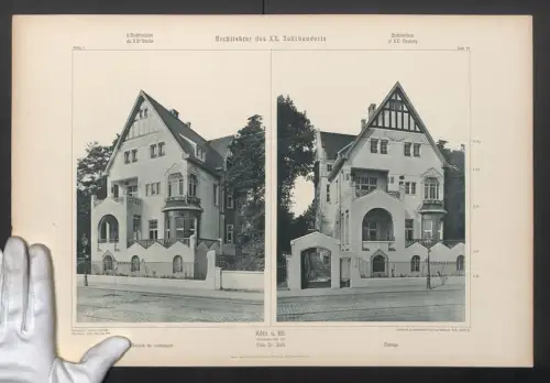Fotografie Lichtdruck Ernst Wasmuth, Berlin, Ansicht Köln a. Rh., Villa von Dr. Roth, Ausführung Gottfried Riphan