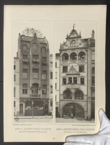 Fotografie Lichtdruck Carl Ebner, Stuttgart, Ansicht Cöln a. Rh., Wohn- und Geschäftshaus sowie Haus Thal 6 in München