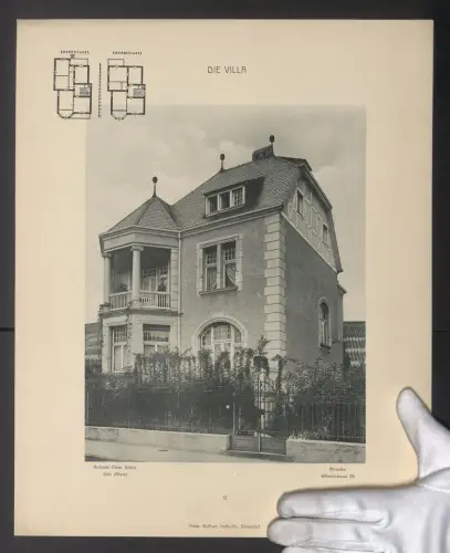Fotografie Lichtdruck Friedrich Wolfrum, Düsseldorf, Ansicht Ahrweiler, Villa in der Wilhelmstrasse 28, 40 x 32cm