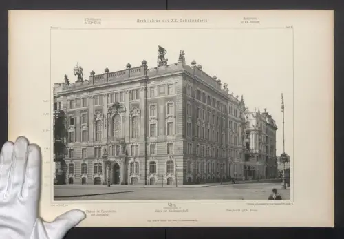 Fotografie Lichtdruck Ernst Wasmuth, Berlin, Ansicht Wien, Haus der Kaufmannschaft in der Lothringenstrasse 10