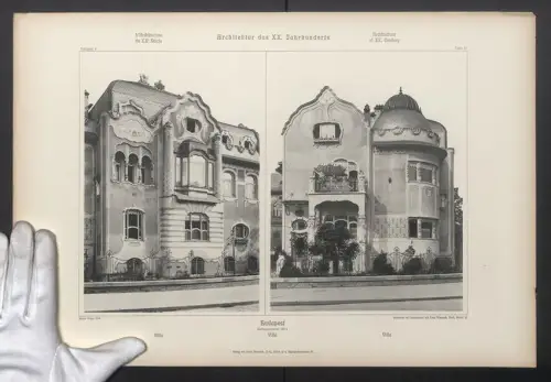 Fotografie Lichtdruck Ernst Wasmuth, Berlin, Ansicht Budapest, Villa in der Andrassystrasse 127a, Grossformat 48 x 32cm