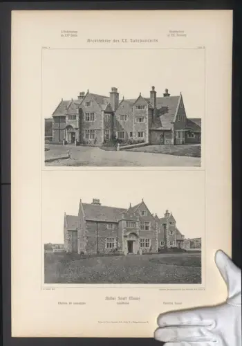 Fotografie Lichtdruck Ernst Wasmuth, Berlin, Ansicht Cheltenham, Nether Swell Manor, Landhaus, Grossformat 48 x 32cm