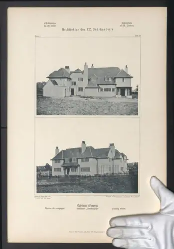 Fotografie Lichtdruck Ernst Wasmuth, Berlin, Ansicht Cobham /Surrey, Landhaus Headingley, Grossformat 48 x 32cm