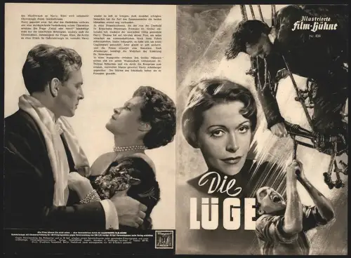 Filmprogramm IFB Nr. 838, Die Lüge, Otto Gebühr, Sybille Schmitz, Regie: Gustav Fröhlich