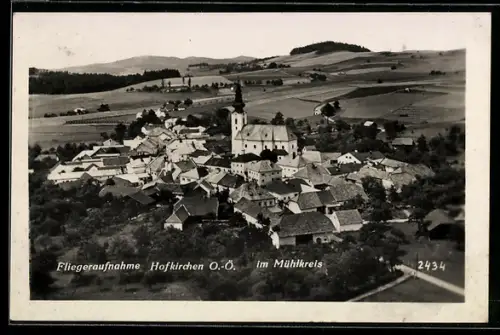 AK Hofkirchen im Mühlkreis, Fliegeraufnahme mit Kirche
