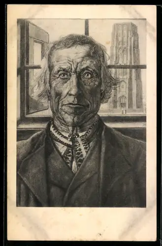 Künstler-AK Jan Toorop: Gods vertrouwen, Portrait eines alten Mannes
