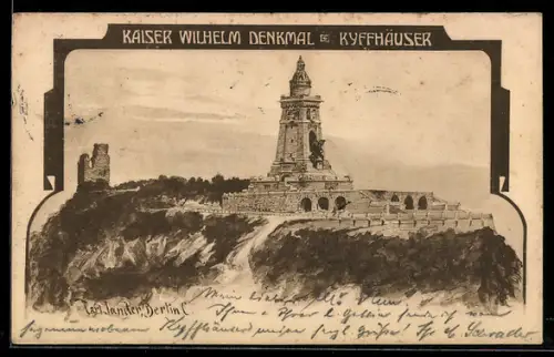 Künstler-AK Carl Jander: Kaiser Wilhelm Denkmal, Kyffhäuser