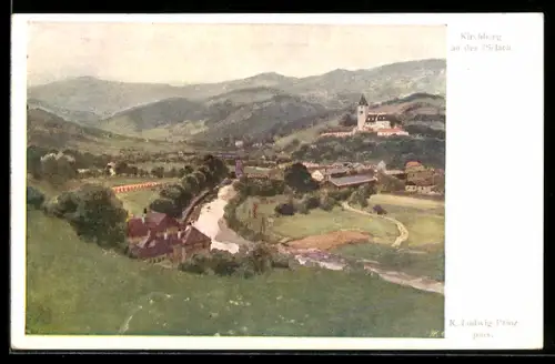 Künstler-AK Kirchberg a.d. Pielach, Panorama