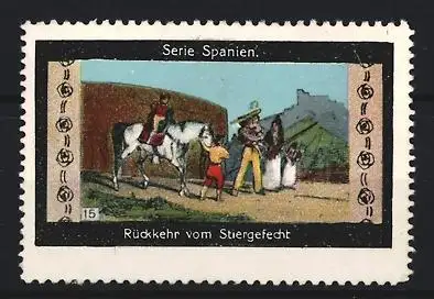 Reklamemarke Rückkehr vom Stiergefecht