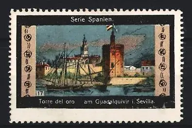 Reklamemarke Sevilla, Torre del Oro am Guadalquivir