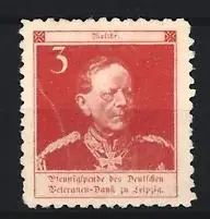 Reklamemarke Deutscher Veteranen-Dank, Porträt von Moltke