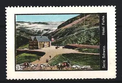 Reklamemarke Hotel Furka in der Schweiz