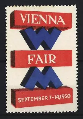 Reklamemarke Wien, Vienna Fair 1930, 3D-Text