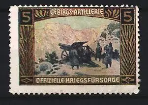 Reklamemarke Gebirgs-Artillerie, Offizielle Kriegsfürsorge