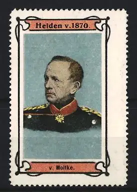 Reklamemarke V. Moltke im Porträt