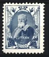 Reklamemarke v. d. Tann, Porträt mit dekorativem Rahmen