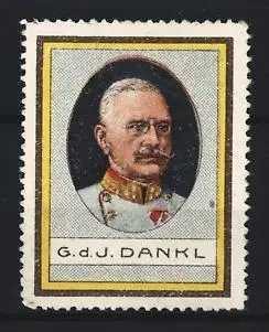 Reklamemarke G. d. J. Dankl in Uniform