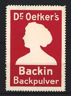 Reklamemarke Dr. Oetker`s Backin Backpulver, Frauensilhouette