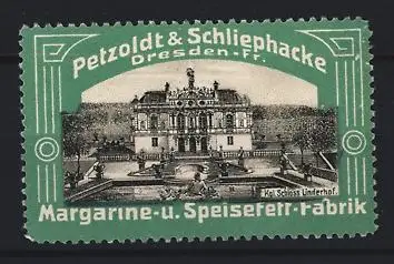 Reklamemarke Dresden, Margarinefabrik Petzoldt & Schliephacke, Schloss Linderhof