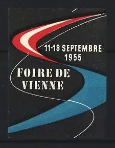 Reklamemarke Wien, Foire de Vienne 1955, geschwungene Linien