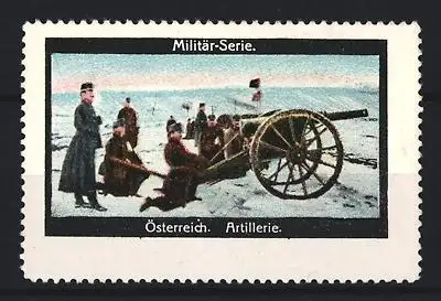 Reklamemarke Österreich, Militär-Serie, Artillerie mit Kanone