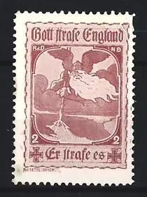 Reklamemarke Gott strafe England, Gott mit Speer, Eisernes Kreuz