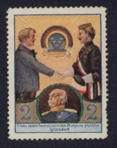 Reklamemarke Otto von Bismarck, Zitat, Studenten beim Handschlag