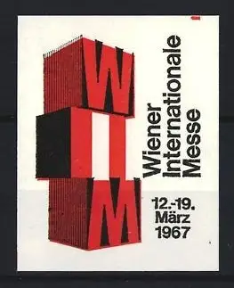 Reklamemarke Wien, Wiener Internationale Messe 1967, Würfel mit Buchstaben