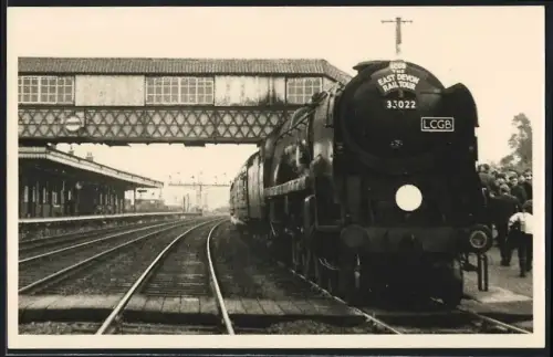 Fotografie Hammersley, Canterbury, Ansicht Yeovil, britische Eisenbahn East Devon Rail Tour, Zug mit Dampflok No. 35022