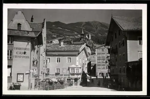 AK Schwaz, Gasthof Grauer Bär und Konditorei Cafe Fruntsperg