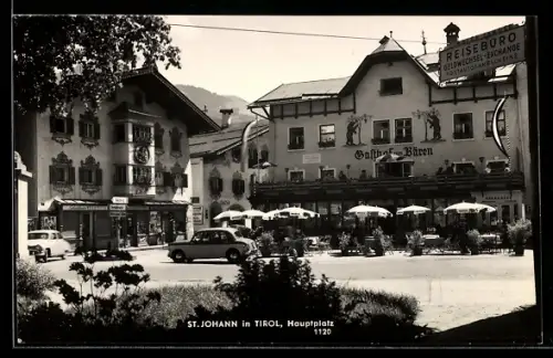 AK St. Johann in Tirol, Hauptplatz mit Gasthof zum Bären