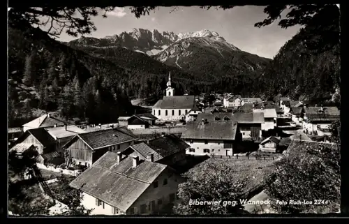 AK Biberwier, Ortsansicht gegen Wanneck, mit Kirche
