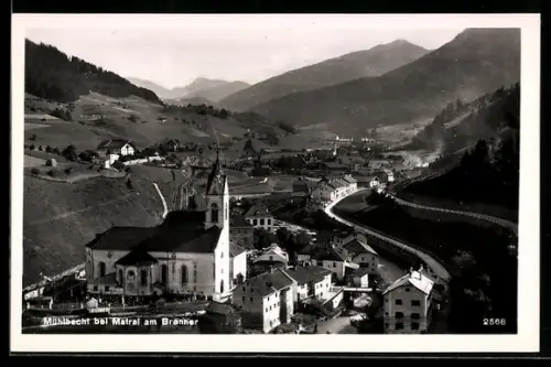 AK Mühlbachl /Matrei am Brenner, Panorama mit Kirche und Ort