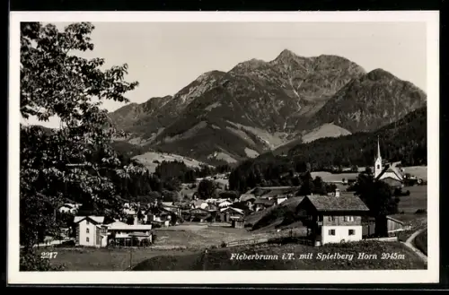 AK Fieberbrunn i.T., Ort mit Kirche, Spielberg Horn