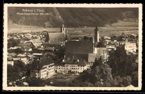AK Schwaz i. Tirol, Teilansicht aus der Vogelschau