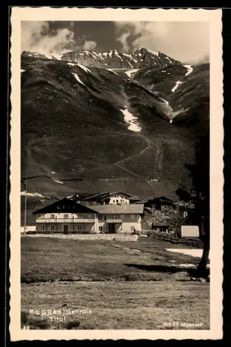 AK Haggen i. Sellrain, Ortsansicht vor Bergpanorama